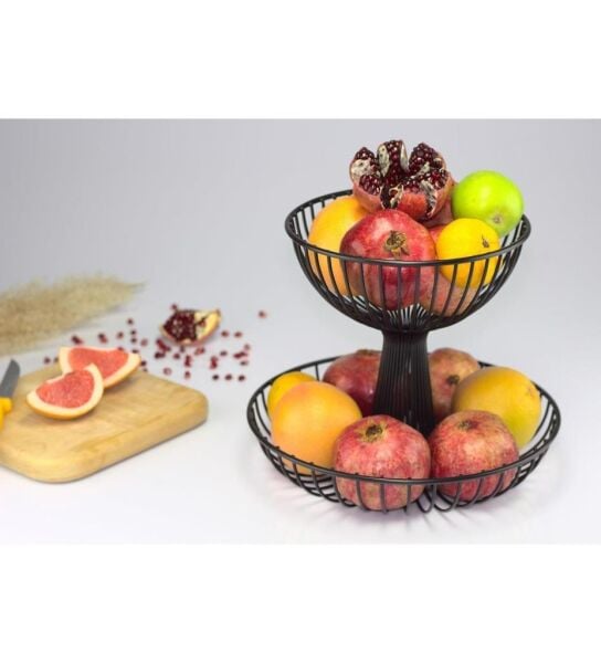 Altınbaşak 2 Katlı Meyve Sepeti 30x25 cm