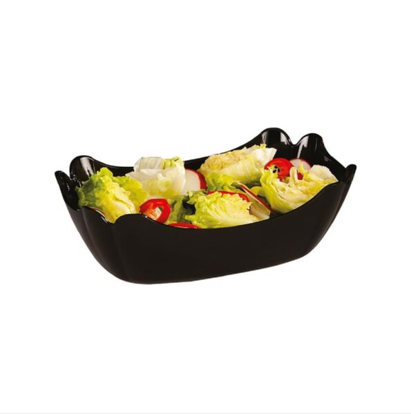 Zicco ZCP 337 – 3 Dikdörtgen Polikarbon Teşhir Kasesi, 27x18x9 cm, Siyah
