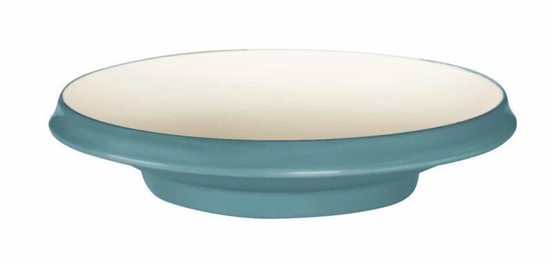 Globy Açık Büfe Ayaklı Yuvarlak Çukur Tabak Mavi 26,6x5,7 cm