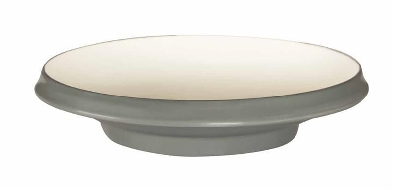 Globy Açık Büfe Ayaklı Yuvarlak Çukur Tabak Gri 28,7x5,9 cm