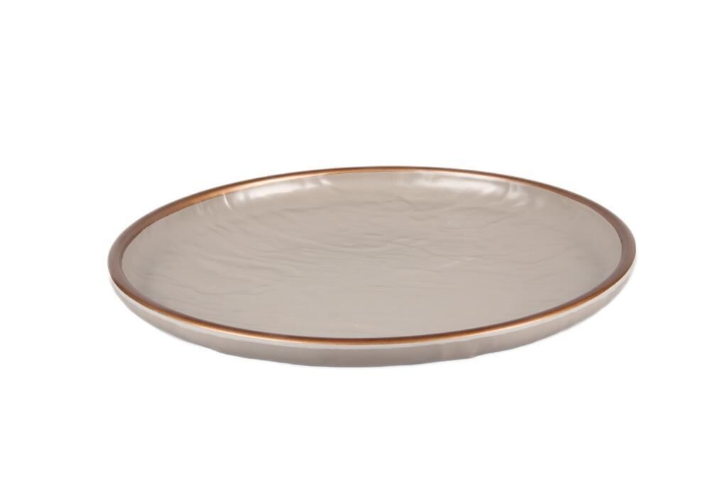 Globy Açık Büfe Yuvarlak Sunum Tabak Gold Kenarlı – 36×36×4 cm