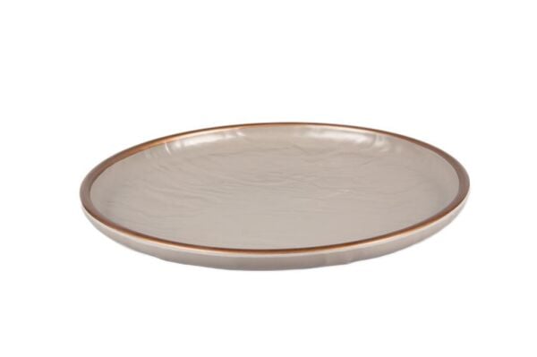 Globy Açık Büfe Yuvarlak Sunum Tabak Gold Kenarlı – 36×36×4 cm