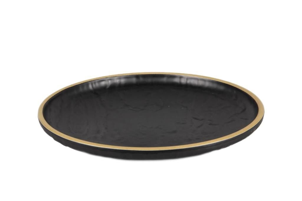 Globy Açık Büfe Yuvarlak Sunum Tabak Siyah – 36×36×4 cm