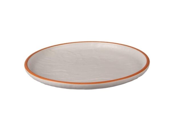 Globy Açık Büfe Yuvarlak Sunum Tabak Bej – 36×36×4 cm
