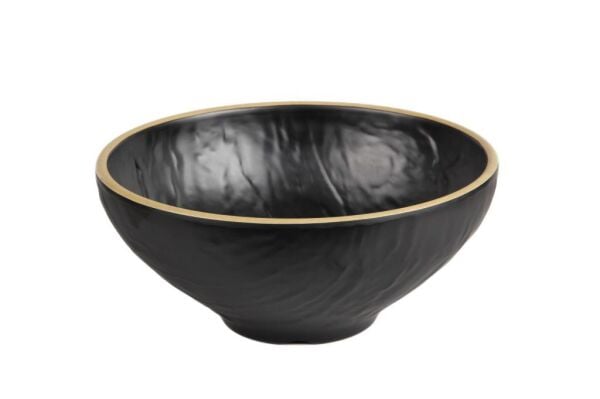 Globy Açık Büfe Yuvarlak Kase Siyah – 27×27×11 cm