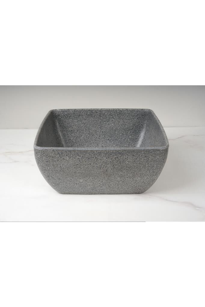 Globy Melamin Açık Büfe Granit Kase Koyu Gri 25.5*25.5*11.5cm;