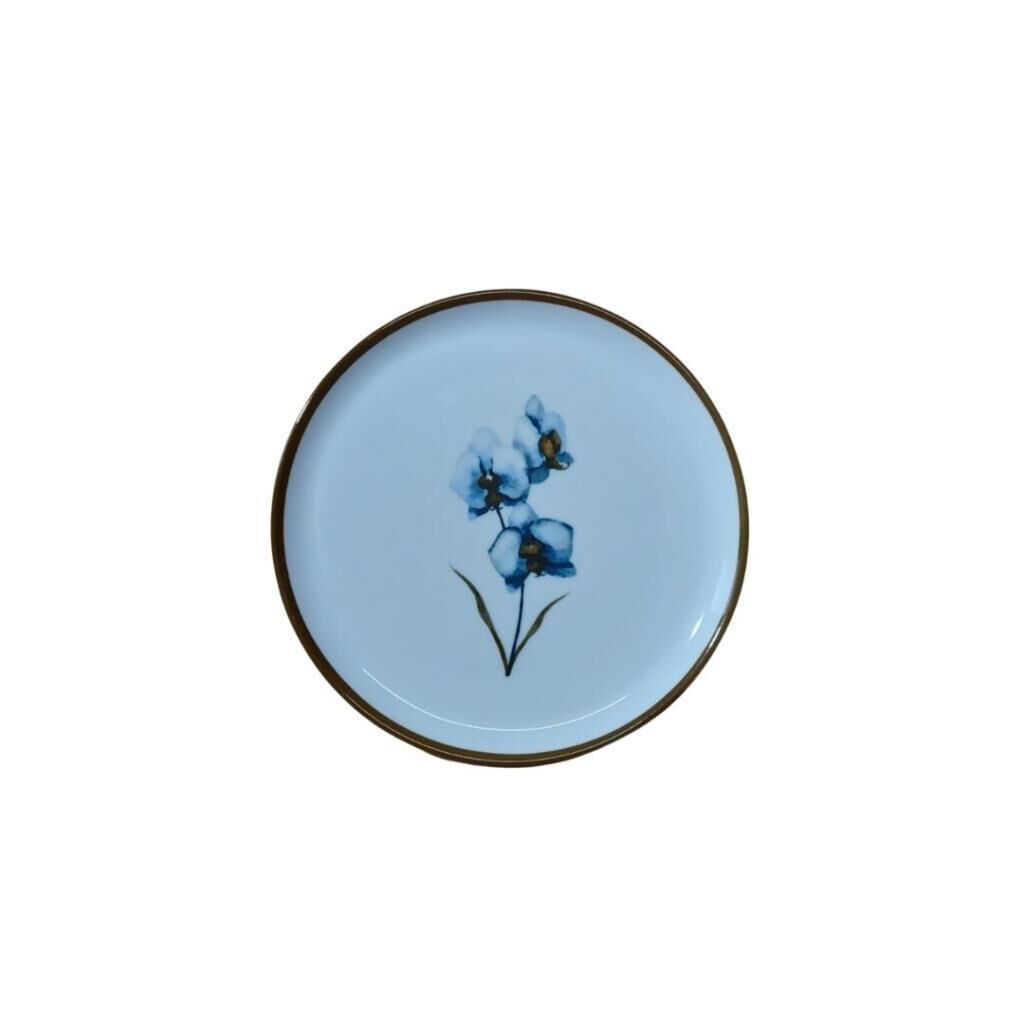 Porland Azelya Pasta Tabağı Mavi Çiçekli 20 cm 6'lı