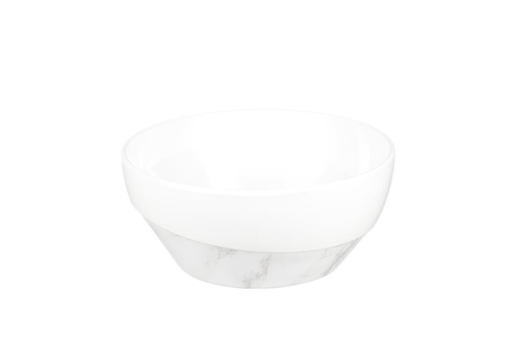 Globy Açık Büfe Alt Beyaz Mermer Desen Kase – 24,5×10,5 cm