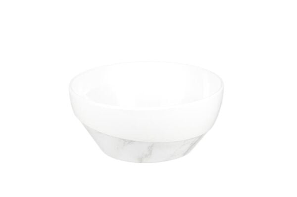 Globy Açık Büfe Alt Beyaz Mermer Desen Kase – 24,5×10,5 cm