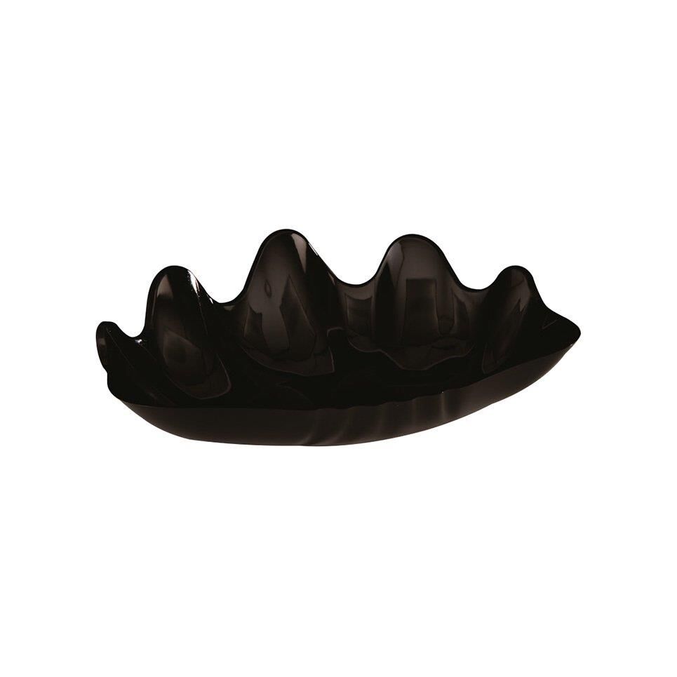 Zicco ZCP 300 – 3 Polikarbon İstiridye Teşhir Tabağı, 38x27x5 cm, Siyah