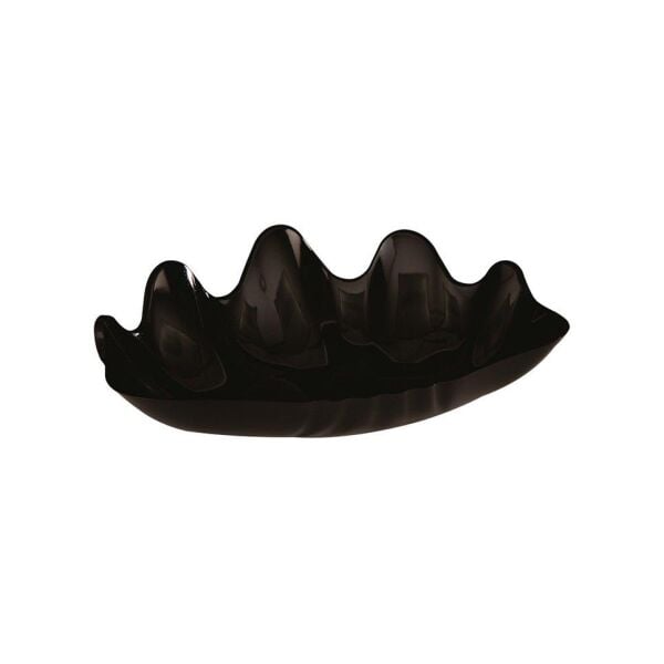 Zicco ZCP 300 – 3 Polikarbon İstiridye Teşhir Tabağı, 38x27x5 cm, Siyah