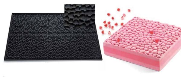 Globy Silikon Kalp Desenli Yan Dekor Silpat ,Pasta Kalıbı