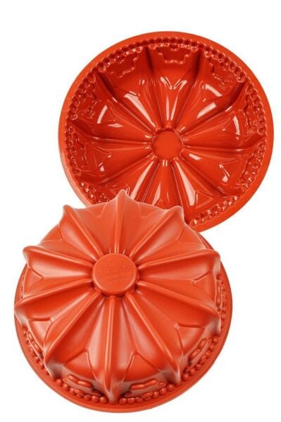 Globy Silikon Kenarlı Çiçekli Yuvarlak Kek Kalıbı 26 cm