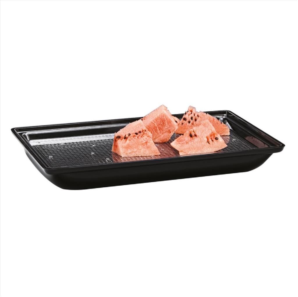 Zicco Polikarbon Tepsili Akrilik Karpuz Teşhir Tepsisi 55x35.5 cm, Siyah - ZCP 467