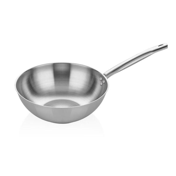 Altınbaşak Çelik Wok Tava – Paslanmaz Sap 32 cm (A 107WK 32)