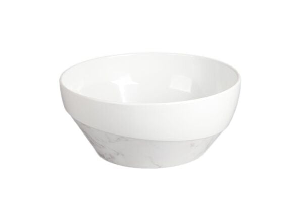 Globy Açık Büfe Yuvarlak Beyaz Mermer Desenli Kase  – 52,5×26×5 cm