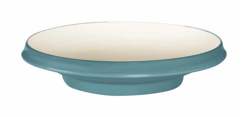 Globy Açık Büfe Ayaklı Yuvarlak Çukur Tabak Mavi 28,7x5,9 cm