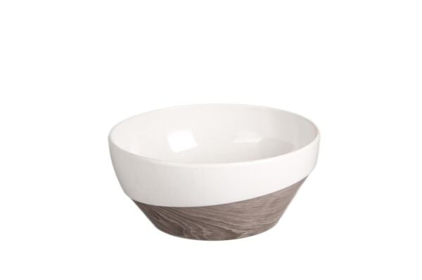 Globy Açık Büfe Alt Ahşap Desen Kase – 24,5×10,5 cm