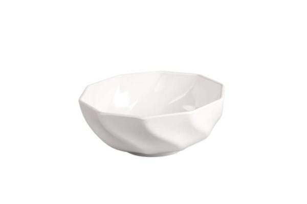 Globy Açık Büfe Dalgalı Sunum Kase Beyaz – 22,5×9 cm