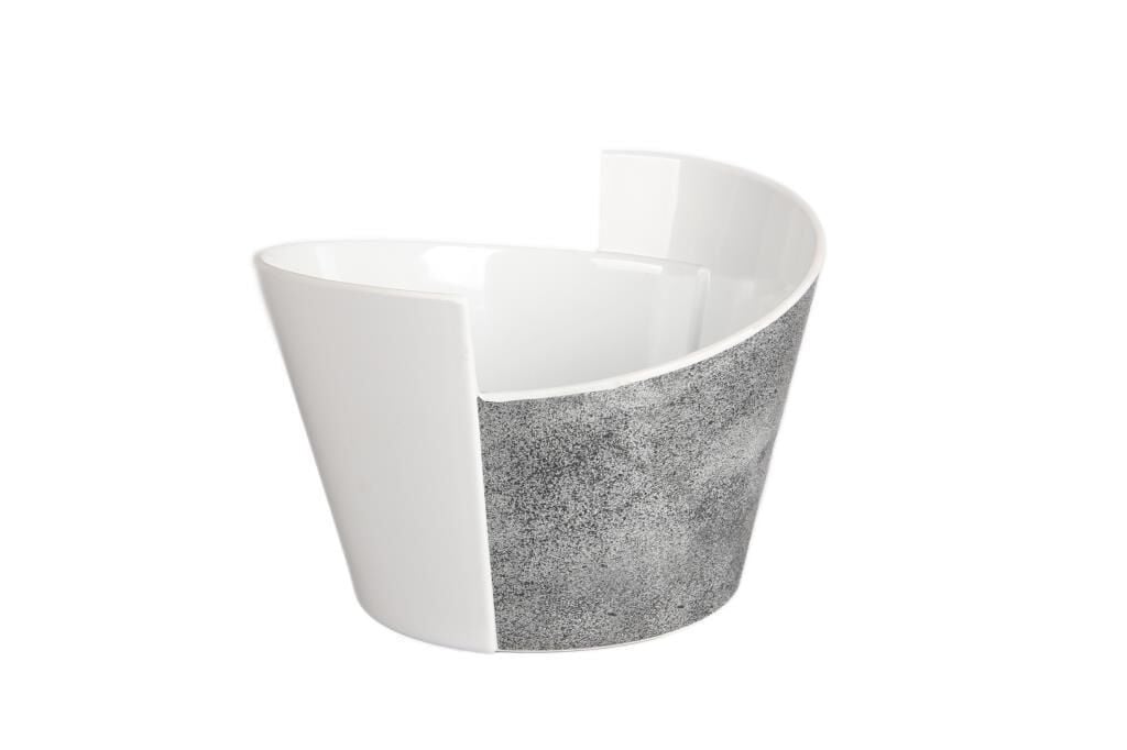 Globy Açık Büfe Alt Gri Mermer Desen Kase – 25×23×16 cm
