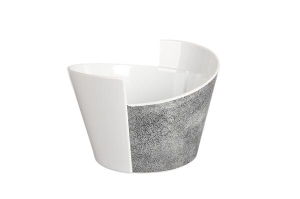 Globy Açık Büfe Alt Gri Mermer Desen Kase – 25×23×16 cm