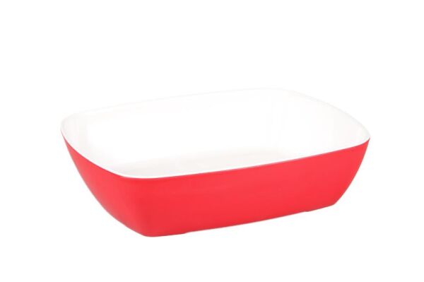 Globy Açık Büfe Dikdörtgen Tabak Kırmızı – 32,5×26,5×8 cm