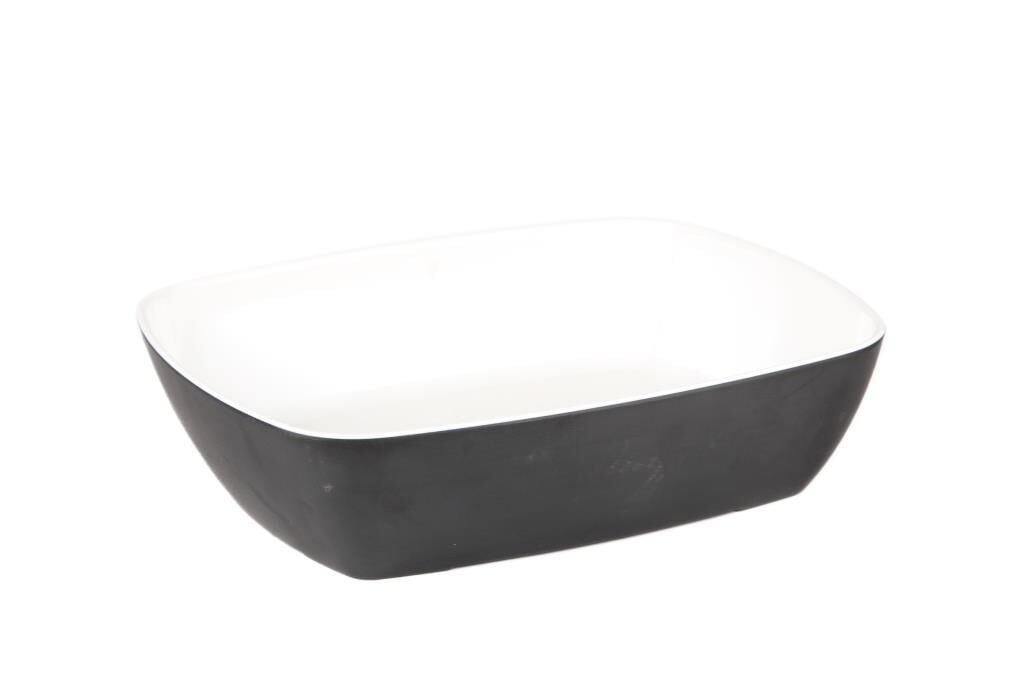 Globy Açık Büfe Dikdörtgen Tabak Siyah – 32,5×26,5×8 cm