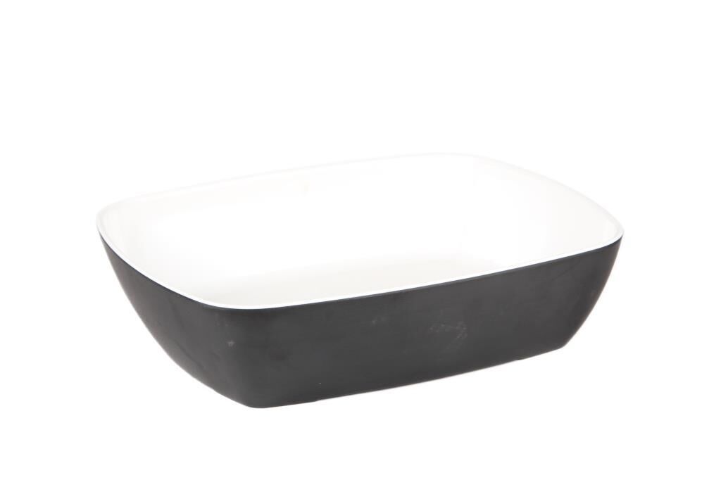 Globy Açık Büfe Dikdörtgen Tabak Siyah – 32,5×26,5×8 cm