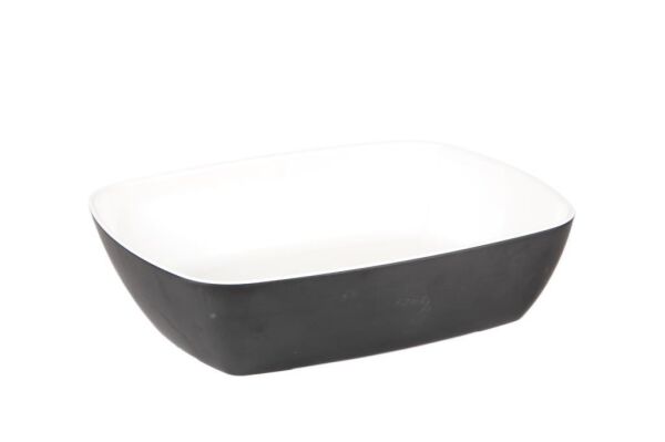 Globy Açık Büfe Dikdörtgen Tabak Siyah – 32,5×26,5×8 cm