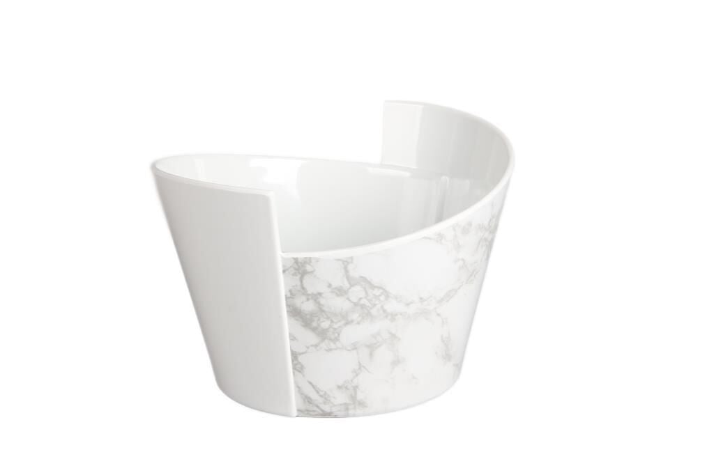 Globy Açık Büfe Alt Beyaz Mermer Desen Kase – 25×23×16 cm