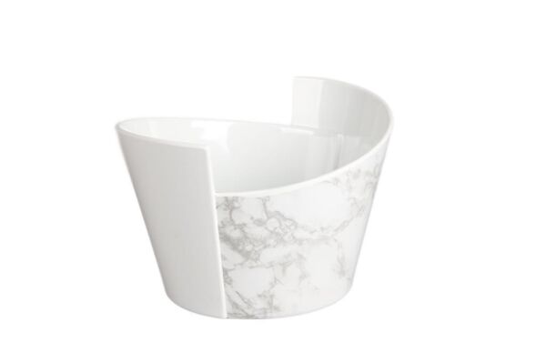 Globy Açık Büfe Alt Beyaz Mermer Desen Kase – 25×23×16 cm