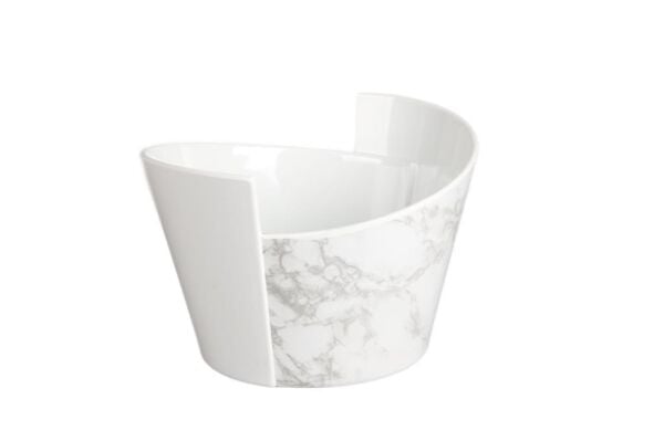 Globy Açık Büfe Alt Beyaz Mermer Desen Kase – 25×23×16 cm