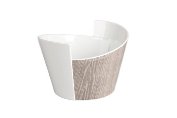 Globy Melamin Açık Büfe Alt Ahşap Desen Kase – 25×23×16 cm