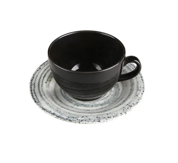 Porland 228316 Ethos Natura Tabaklı Çay Fincanı 215cc 6 adet