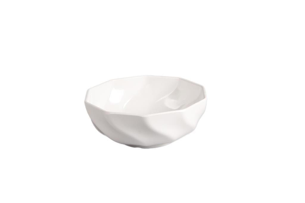 Globy Açık Büfe Dalgalı Sunum Kase Beyaz 20,5×9 Cm