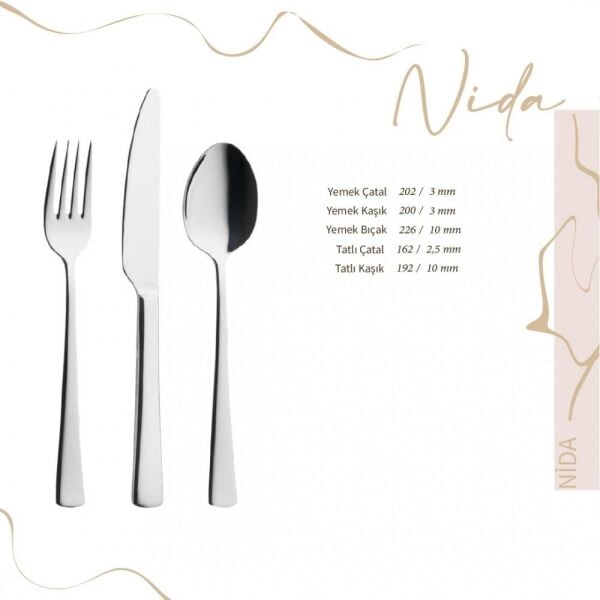 Lugga Nida Model 18/10 Yemek Bıçağı 12 Adet
