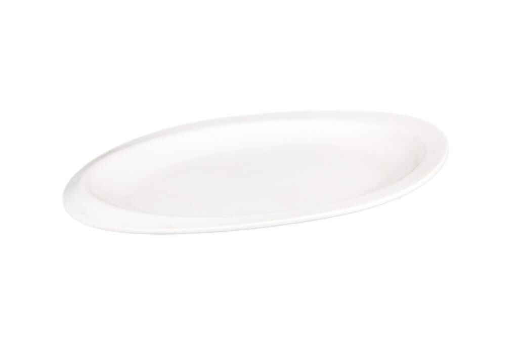Globy Açık Büfe Oval Sunum Tabak Beyaz 42×28,5×4 Cm