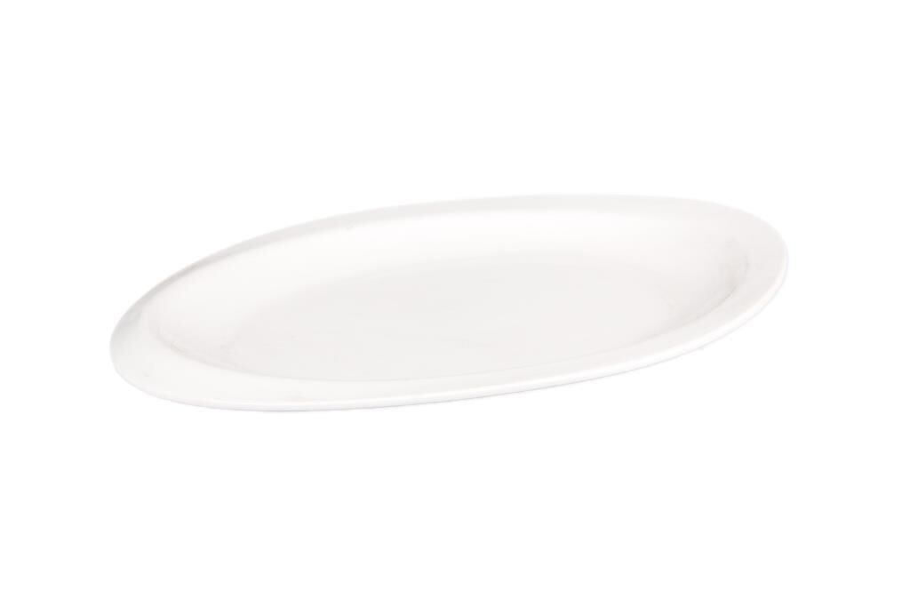Globy Açık Büfe Oval Sunum Tabak Beyaz 42×28,5×4 Cm