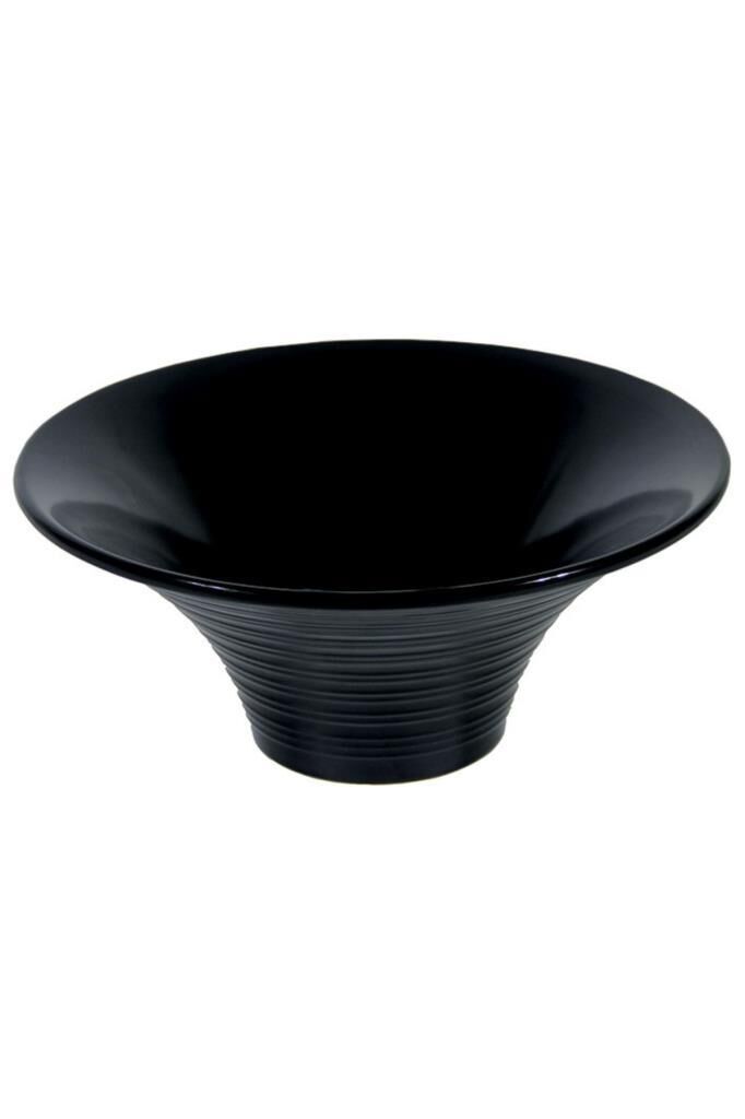 Globy Açık Büfe Melamin Konik Kase Siyah 28x12 cm