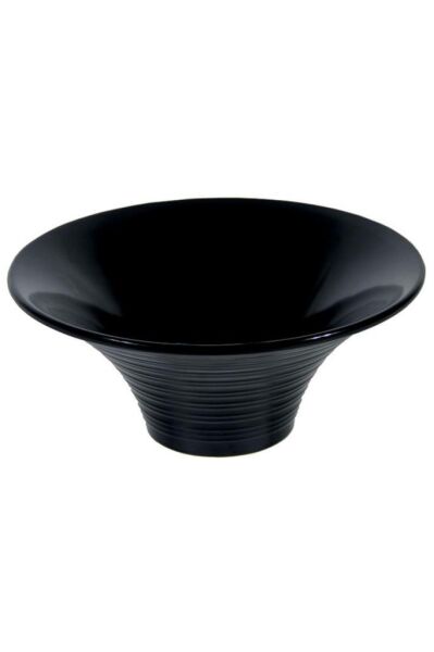 Globy Açık Büfe Melamin Konik Kase Siyah 28x12 cm