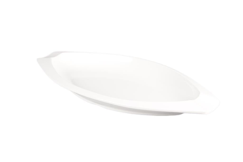 Globy Açık Büfe Oval Sunum Tabak Beyaz 47×23 Cm