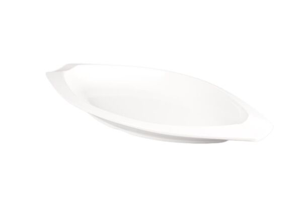 Globy Açık Büfe Oval Sunum Tabak Beyaz 47×23 Cm