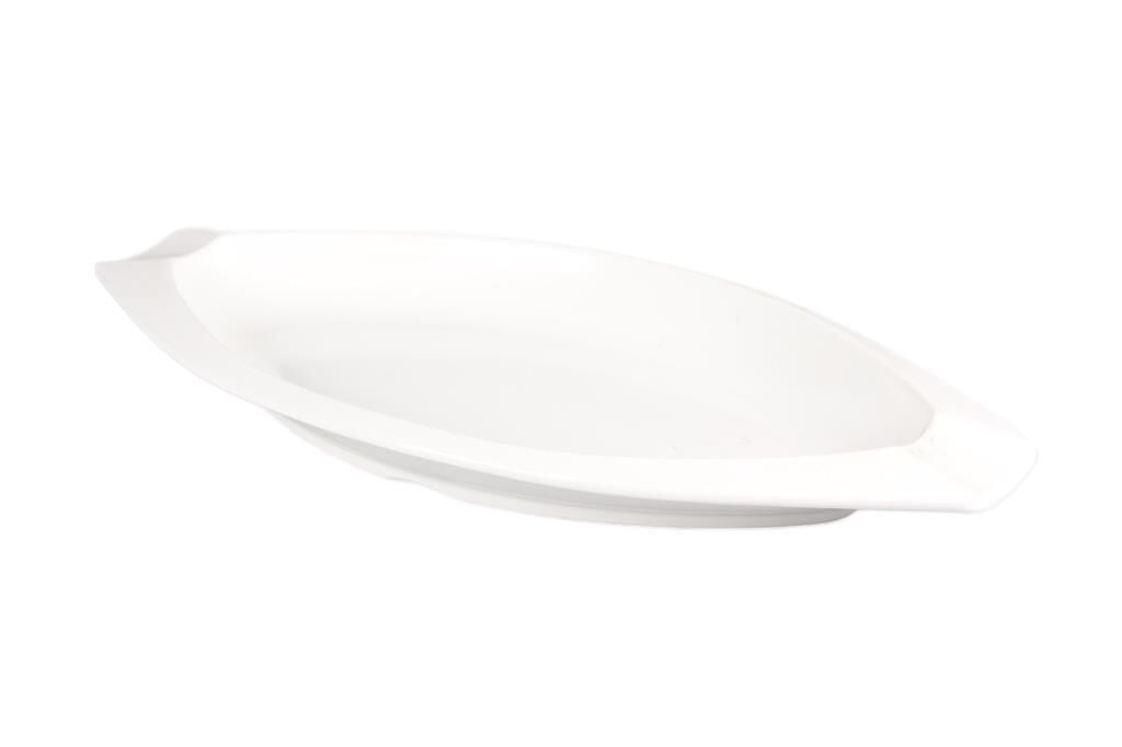 Globy Açık Büfe Oval Sunum Tabak Beyaz 53×26 Cm