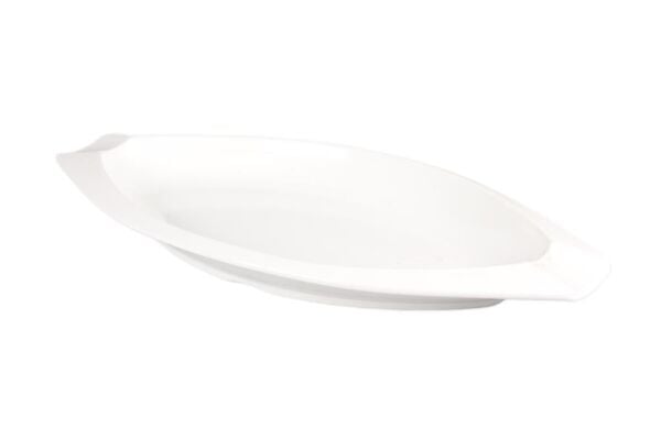 Globy Açık Büfe Oval Sunum Tabak Beyaz 53×26 Cm