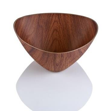 Evelin Ahşap Görünümlü Üçgen Kase 34x34x11.5 cm