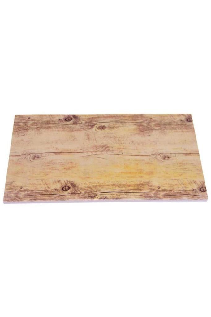 Globy Melamin Ahşap Görünümlü Ayna Sunum Tabağı 53x32x0,8cm
