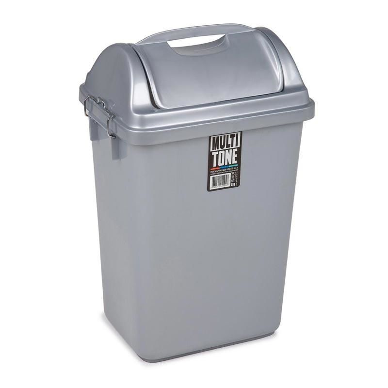 Bora Plastik Mono Tone Köşeli Çöp Kovası İtmeli No:4 36 Litre - BO194