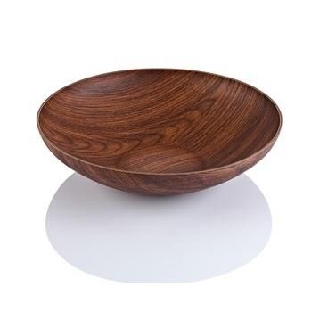 Evelin Ahşap Görünümlü Venedik Yuvarlak Kase 40x40x8 cm