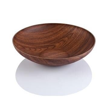 Evelin Ahşap Görünümlü Venedik Yuvarlak Kase 40x40x8 cm