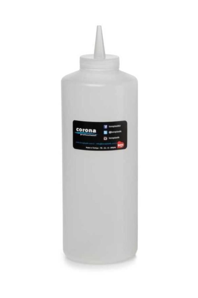 Bora Plastik Corona Professional Ketçap Şişesi Kapaklı Şeffaf 950 cc - BO2104